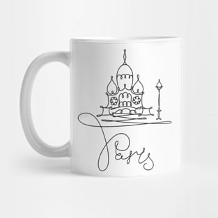 Paris France Line Art Mug